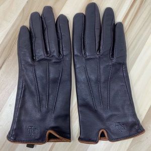 Ralph Lauren Lauren Brown Leather Gloves Size s